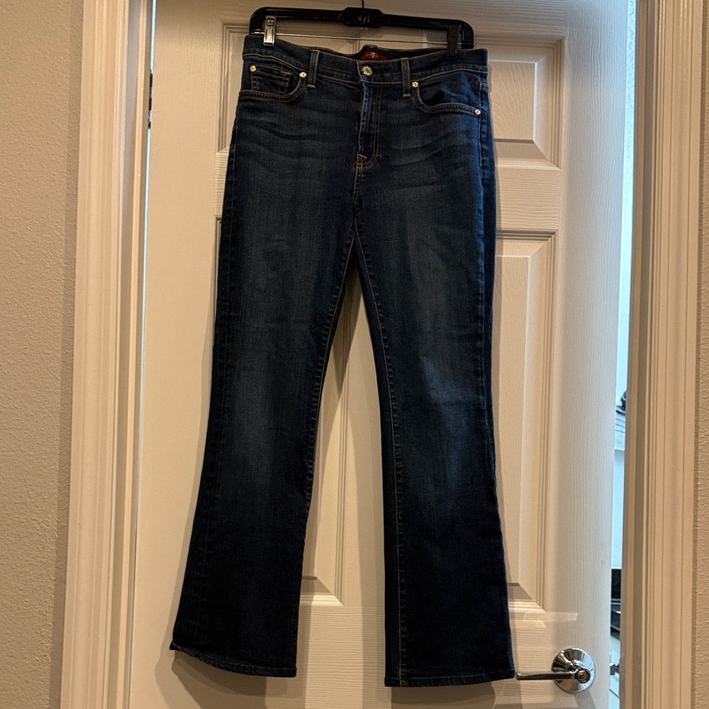 7 For All Mankind Dark Blue Boot Cut Jeans